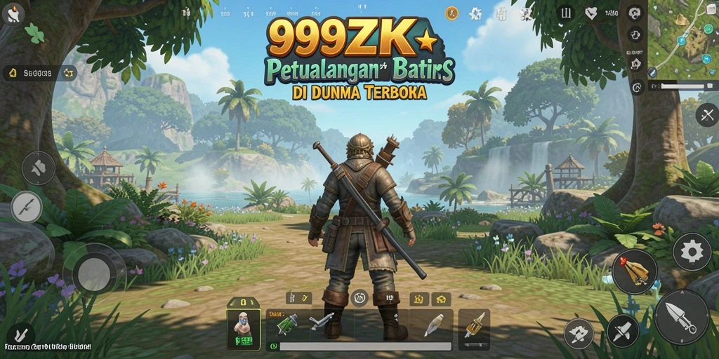Tangkapan layar permainan 999ZK yang menunjukkan keindahan dunia terbuka.