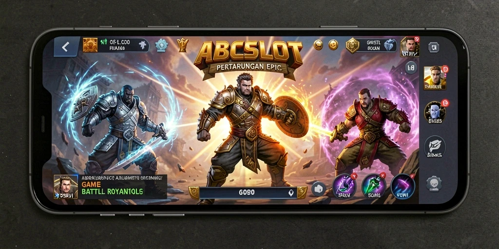 Screenshot gameplay ABCSLOT dengan aksi penuh di medan perang.
