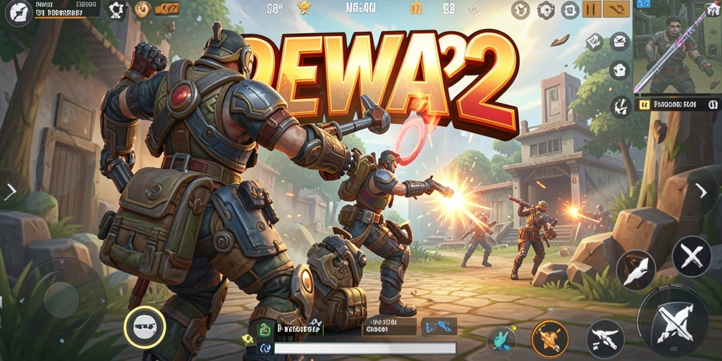 Gameplay seru dengan pertempuran intens di DEWA22.