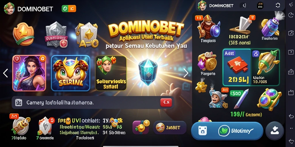Tampilan utama DOMINOBET menampilkan fitur utilitas yang intuitif dan menarik.