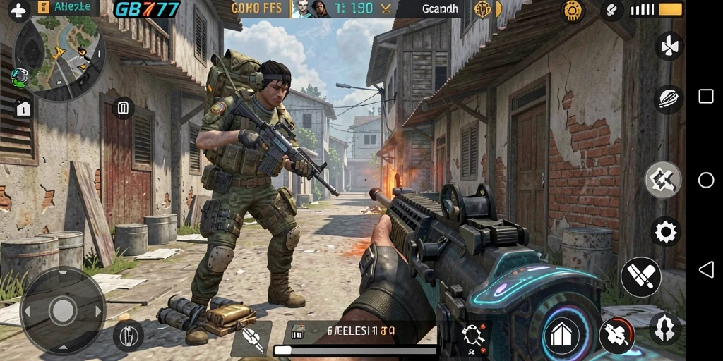Tampilan screenshot gameplay GB777 menampilkan aksi menembak yang mendebarkan.