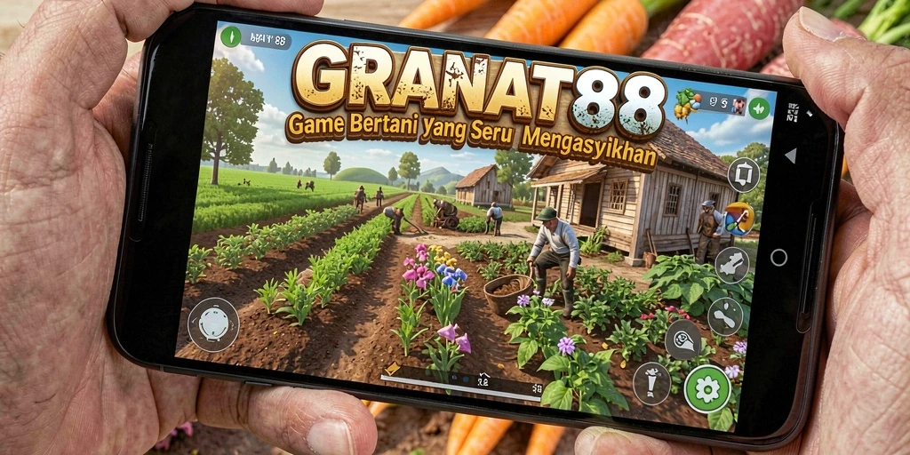 Tampilan gameplay seru di GRANAT88 dengan aktivitas bertani.