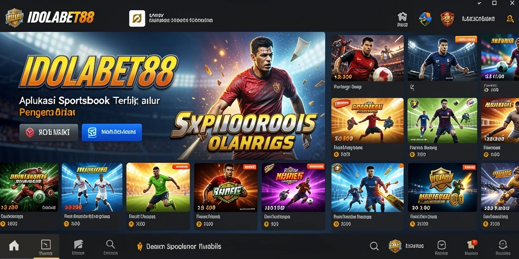Tampilan antarmuka aplikasi Sportsbook IDOLABET88 yang menarik dan informatif.
