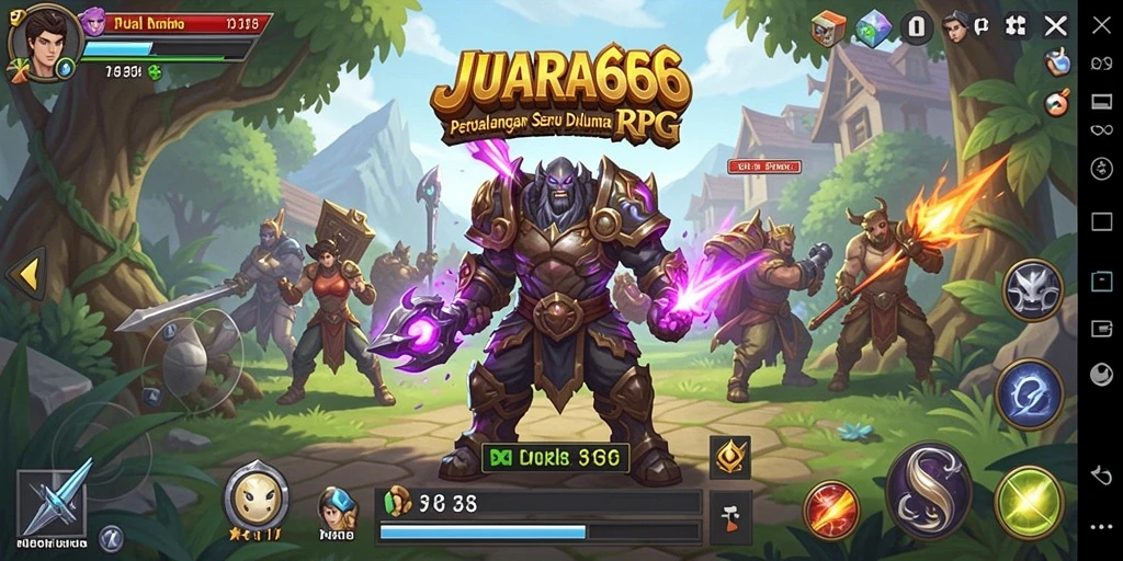 Tampilan screenshot JUARA666 menampilkan karakter dalam pertarungan epik.
