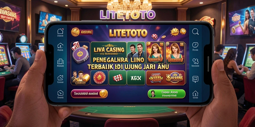 Tampilan gameplay LITETOTO dengan dealer langsung dan suasana kasino.