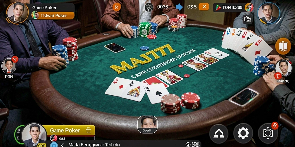 Tampilan gameplay MAJ777 menampilkan momen seru bermain Poker.