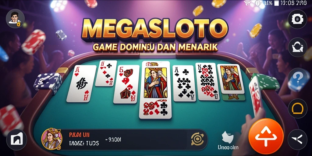 Screenshot gameplay MEGASLOTO yang menampilkan momen seru bermain Domino.