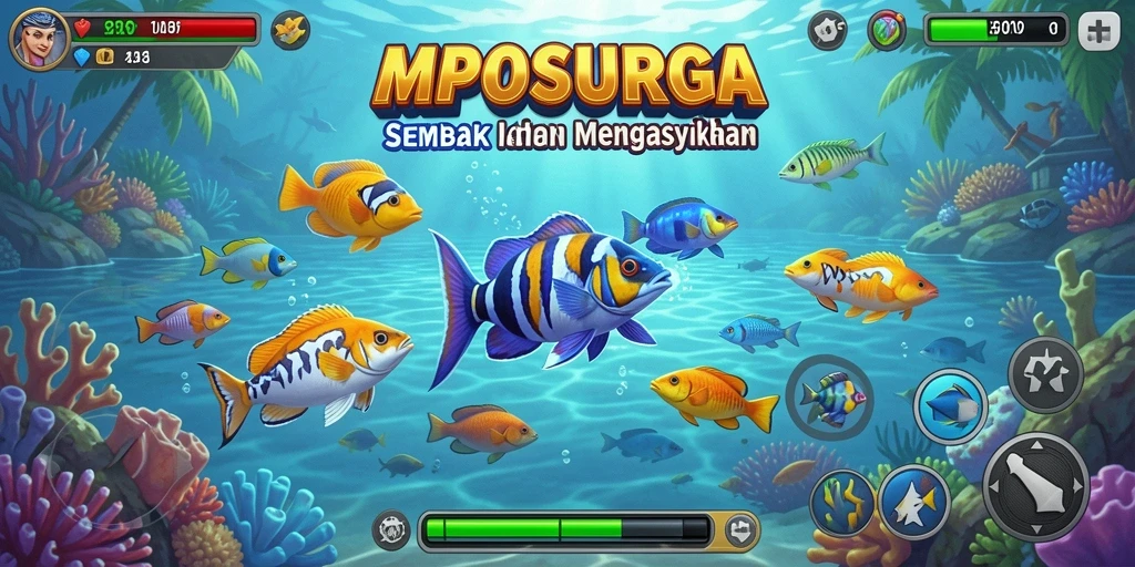 Tampilan gameplay MPOSURGA yang menegangkan saat berburu ikan.