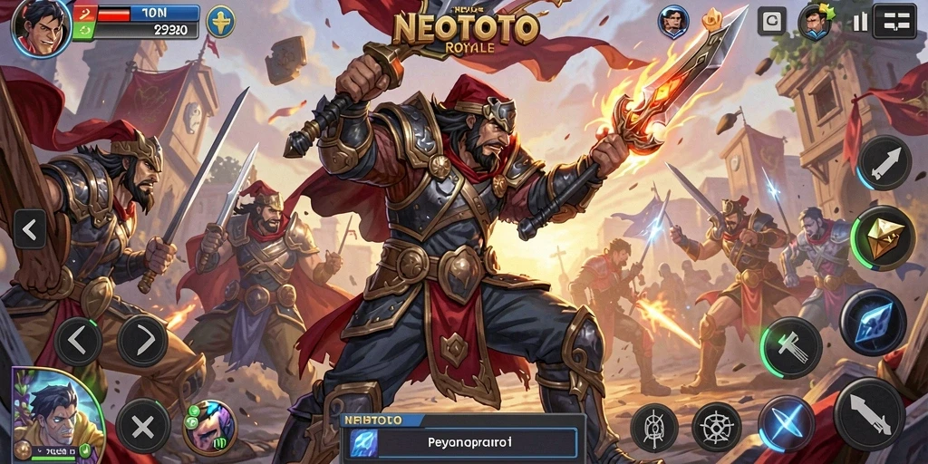Tangkapan layar gameplay NEOTOTO yang menampilkan aksi mendebarkan Battle Royale.