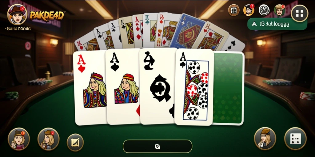 Tampilan gameplay domino di PAKDE4D yang menarik.