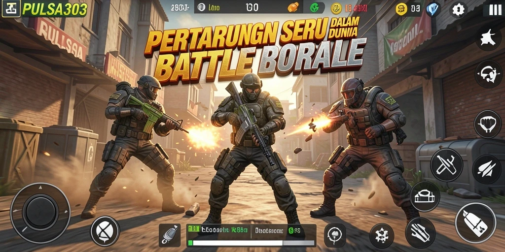 Tampilan layar gameplay di PULSA303 dengan aksi tempur yang mendebarkan.