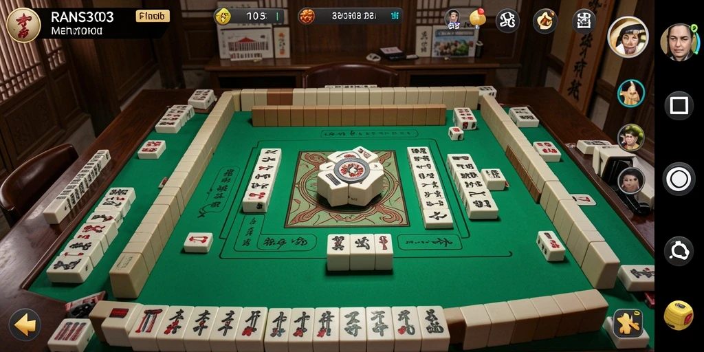 Screenshot utama RANS303 menampilkan gameplay Mahjong yang seru dan interaktif.